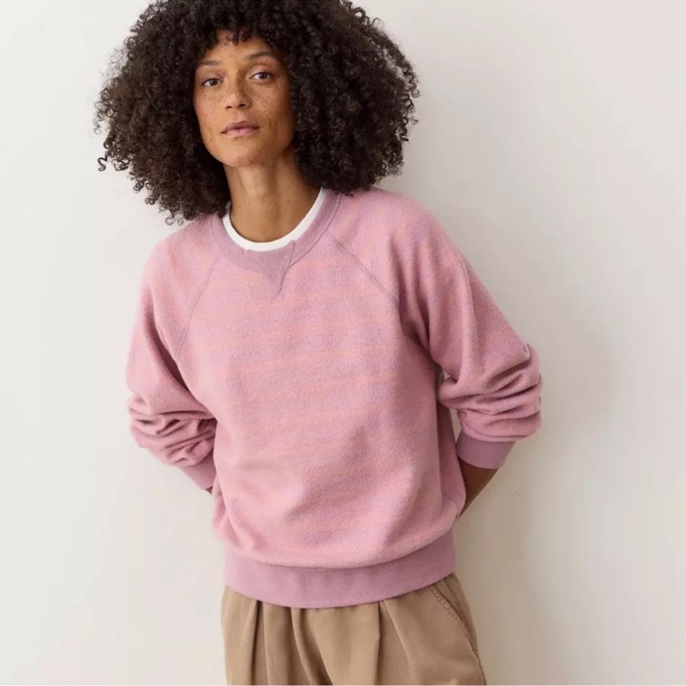 Marine Layer Cloud 9 Fleece Reversible Crewneck Stripe - Picture 6 of 6